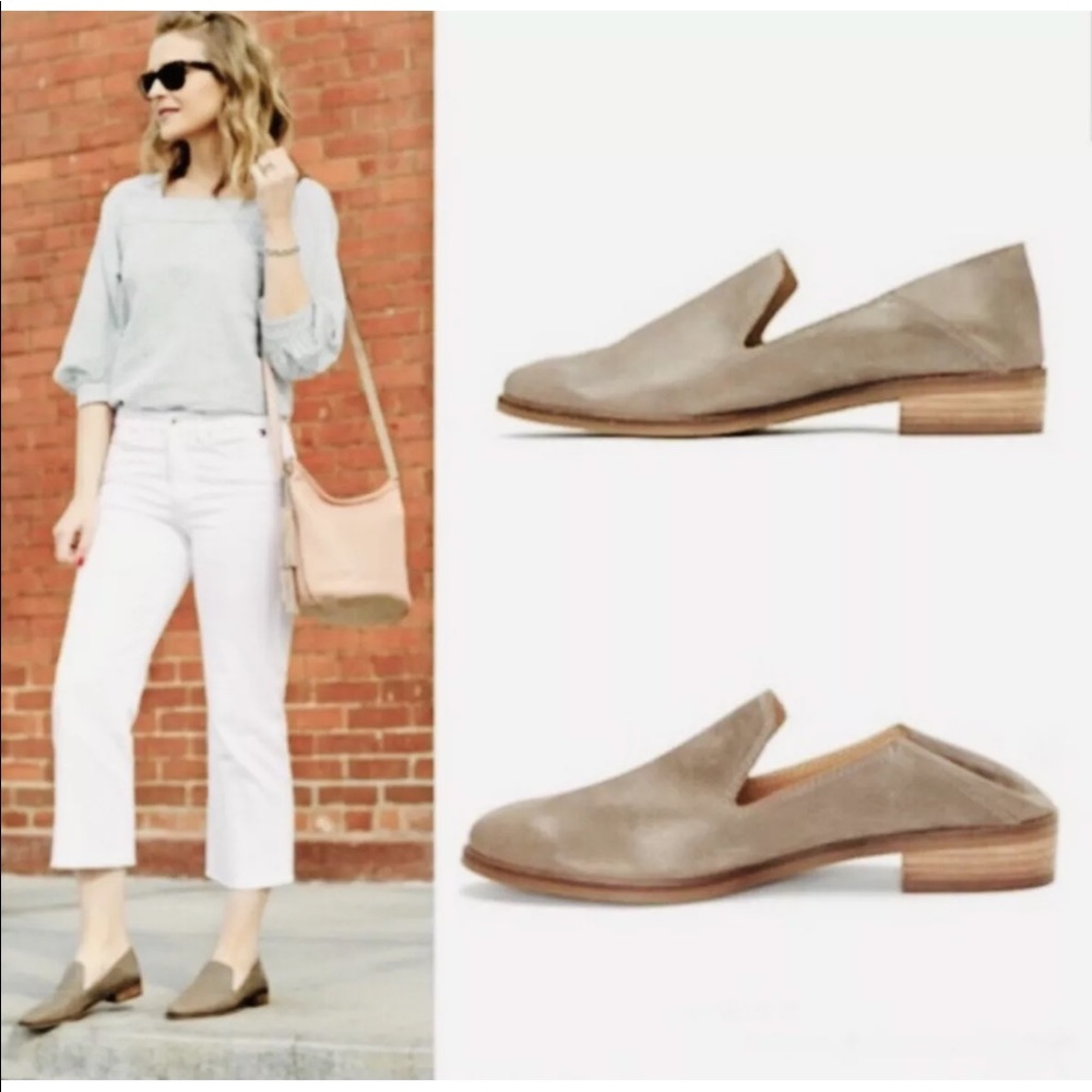 Lucky Brand Cahill Slide Leather Flats Mules Tan 7